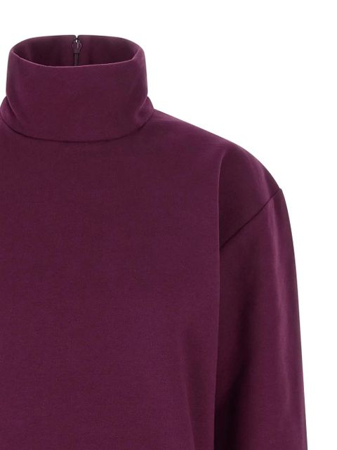 Saint Laurent mandarin collar padded sweatshirt - Purple