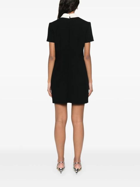 Alessandra Rich jabot-collar crepe mini dress - Black