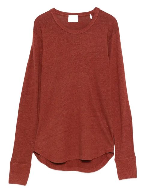 MARANT ÉTOILE long-sleeve linen t-shirt - Brown - zdjęcie produktu nr 1