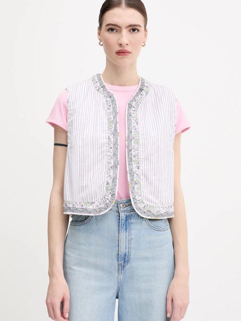 Pepe Jeans bezrękawnik dwustronny damski kolor beżowy przejściowy PL402604 - zdjęcie produktu nr 2