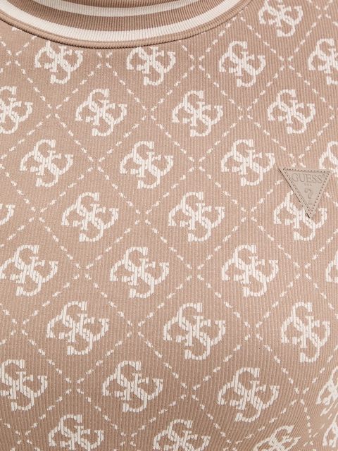 Guess t-shirt RHOMBUS damski kolor beżowy V5BP07 K2000