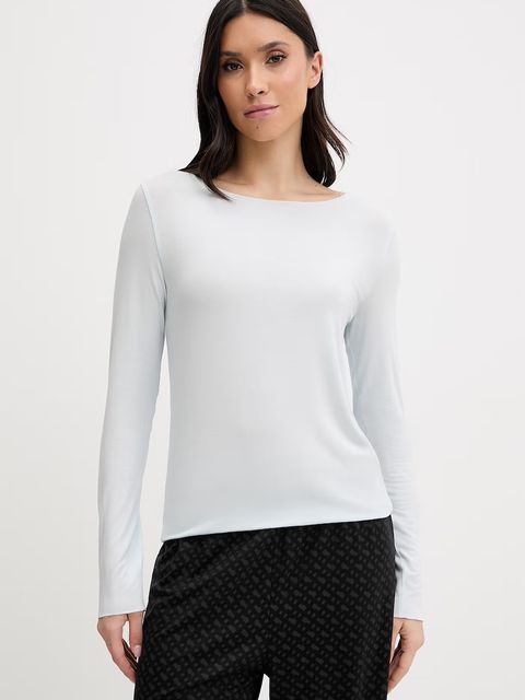 United Colors of Benetton longsleeve piżamowy z domieszką lnu - zdjęcie produktu nr 1