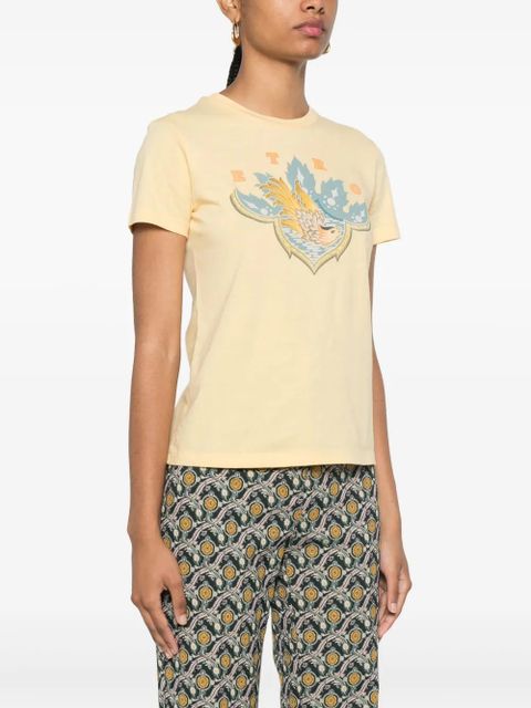 ETRO graphic-print cotton T-shirt - Yellow - zdjęcie produktu nr 2