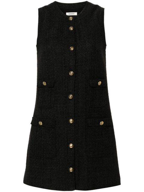SANDRO embossed-buttons dress - Black - zdjęcie produktu nr 1