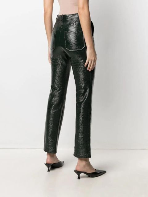 Courrèges slim-cut vinyl trousers - Green