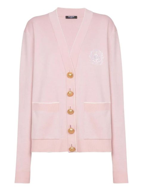 Balmain Emblème-embroidered cardigan - Pink - zdjęcie produktu nr 1