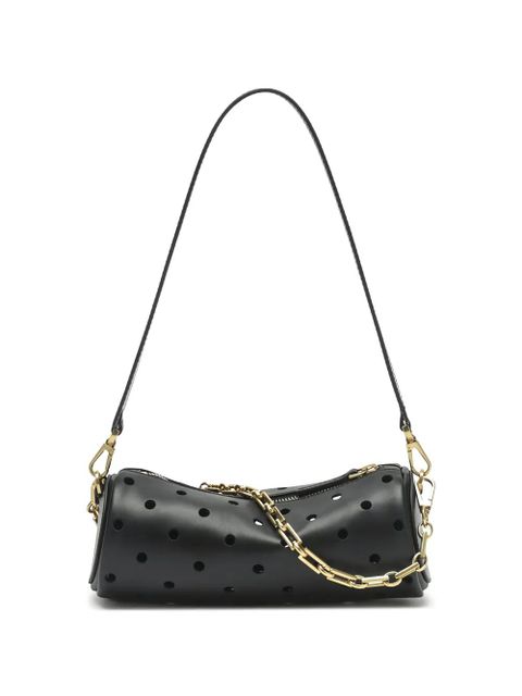 Manu Atelier Mini Cylinder perforated shoulder bag - Black