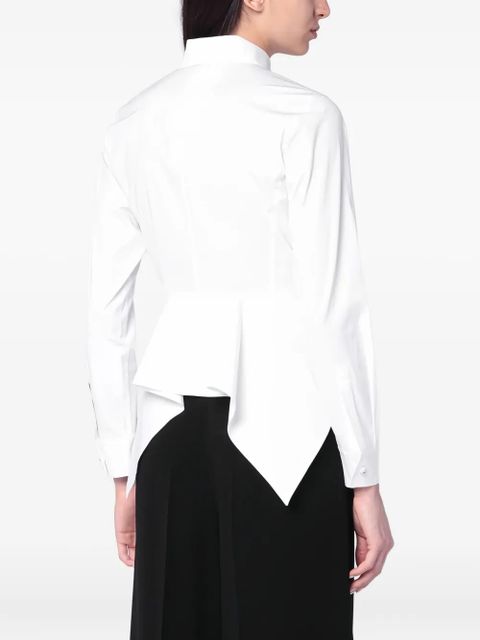 Max Mara logo-button long-sleeve shirt - White