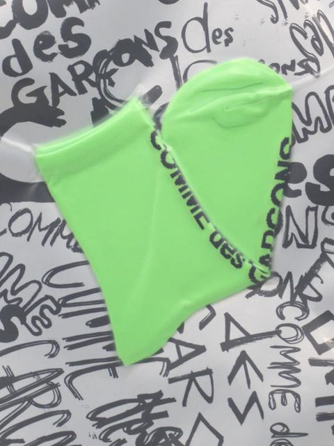 Comme Des Garçons logo-intarsia socks - Green - zdjęcie produktu nr 2