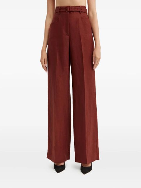 Gabriela Hearst Norman belted-waist trousers - Brown