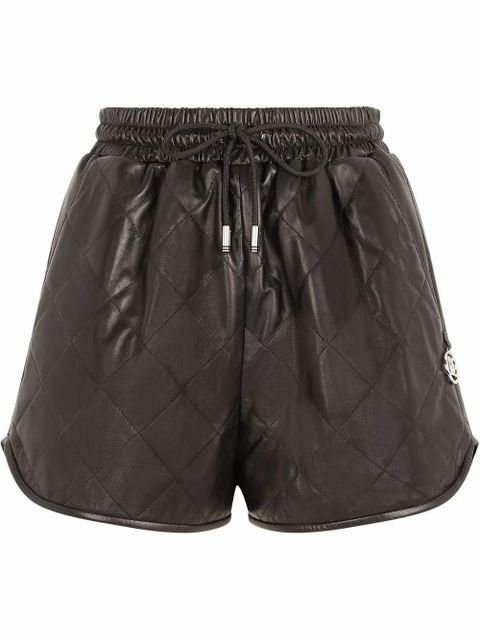 Dolce & Gabbana quilted leather track shorts - Black - zdjęcie produktu nr 1