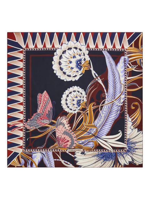 Ferragamo butterfly-print silk scarf - Blue - zdjęcie produktu nr 1