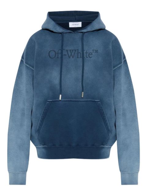 Off-White logo-print cotton hoodie - Blue - zdjęcie produktu nr 1