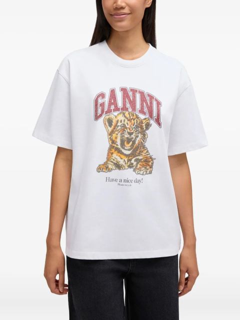 GANNI graphic-print T-shirt - White - zdjęcie produktu nr 2