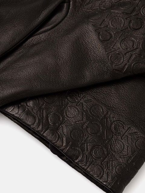 Calvin Klein rękawiczki skórzane damskie kolor czarny K60K612631