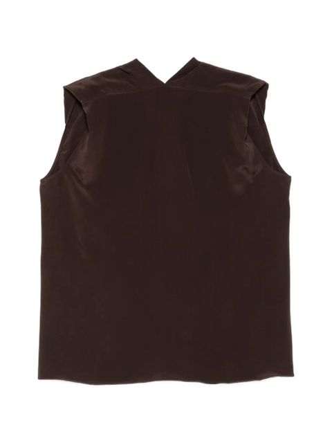 Alysi V-neck silk top - Brown - zdjęcie produktu nr 2