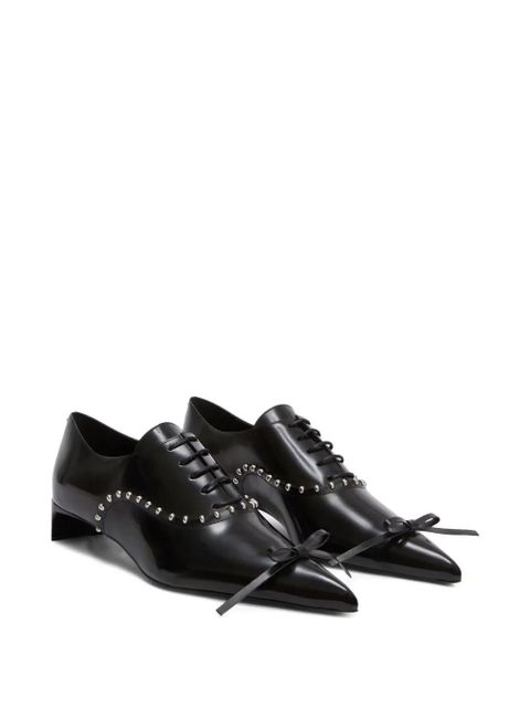 Jil Sander studded patent leather Oxford shoes - Black - zdjęcie produktu nr 2