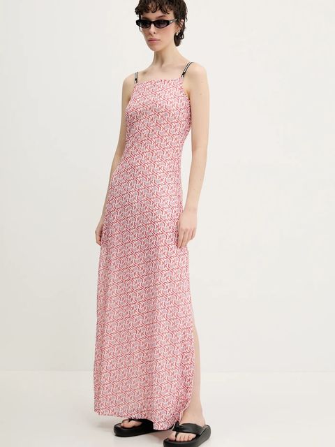 Karl Lagerfeld Jeans sukienka kolor różowy maxi rozkloszowana A2W13029 - zdjęcie produktu nr 1