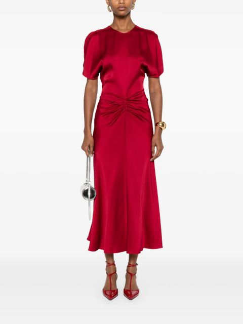Victoria Beckham gathered-detail midi dress