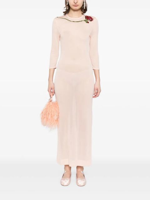 Simone Rocha ballet mesh column dress - Orange