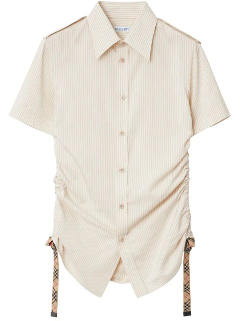Burberry striped silk shirt - Neutrals - zdjęcie produktu nr 1