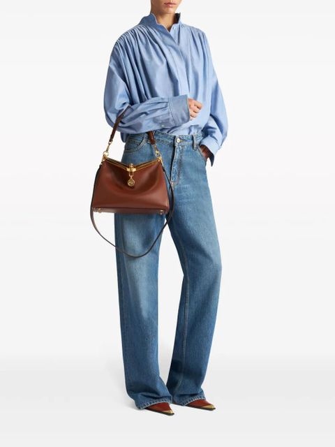 ETRO pleated cotton shirt - Blue