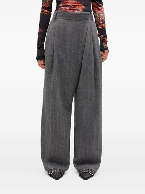 GANNI pinstripe pleated trousers - Grey - zdjęcie produktu nr 1