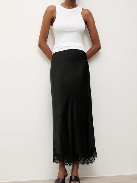 Answear.LAB spódnica kolor czarny maxi rozkloszowana