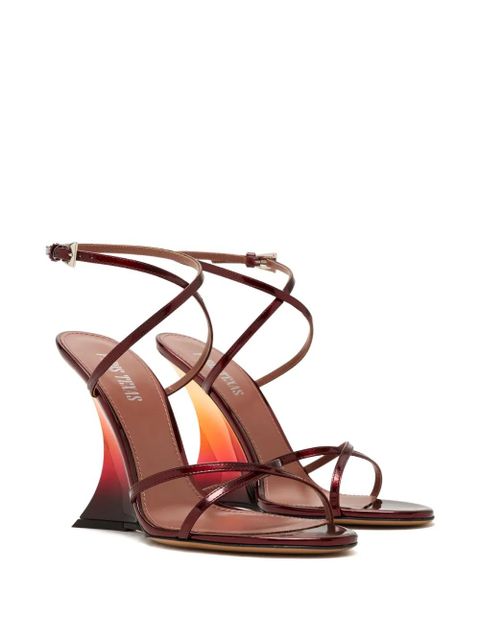 Paris Texas 105mm Nina wrap-around straps wedge heeled sandals - Red - zdjęcie produktu nr 2