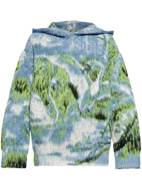 The Attico brushed-jacquard sweater - Blue - zdjęcie produktu nr 1