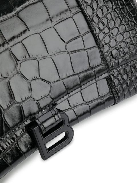 Balenciaga croc embossed effect tote bag - Black