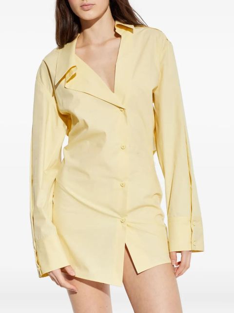 The Attico mini buttoned collared dress - Yellow