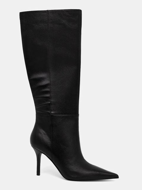 Guess kozaki skórzane GRESSA damskie kolor czarny na szpilce FLFGRS LEA11 - zdjęcie produktu nr 2