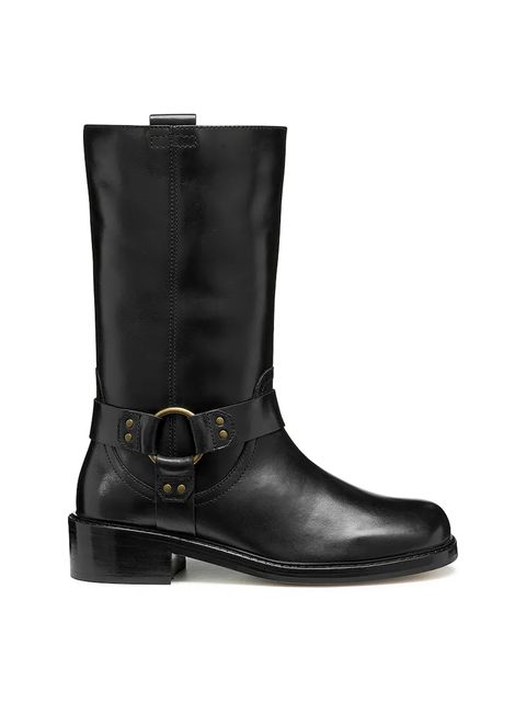 Geox botki skórzane D NALVIA damskie kolor czarny na płaskim obcasie D565QC 000FF C9999 - zdjęcie produktu nr 1