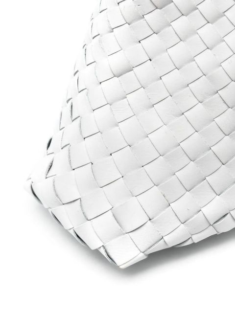 DRAGON DIFFUSION Santa Croce interwoven leather tote bag - White