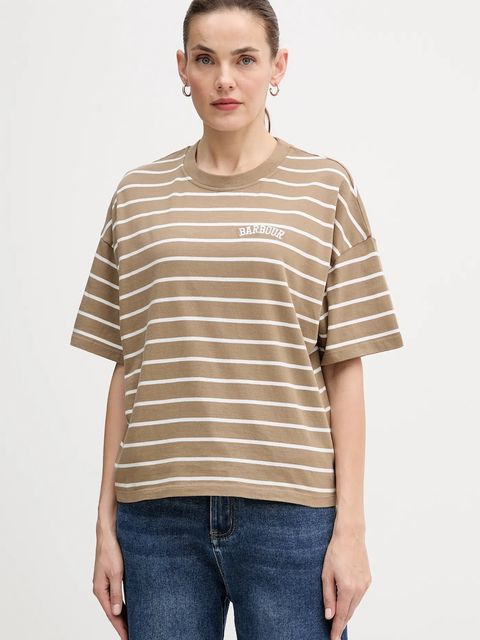 Barbour t-shirt bawełniany FAYE damski kolor beżowy LML0900 - zdjęcie produktu nr 1