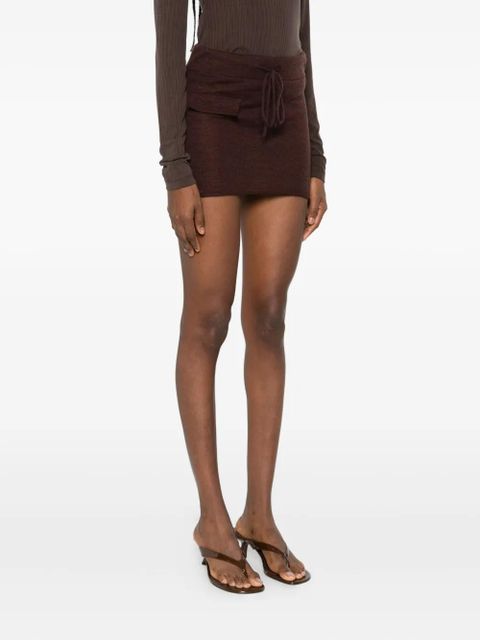 Aya Muse drawstring-waist mini skirt - Brown - zdjęcie produktu nr 2