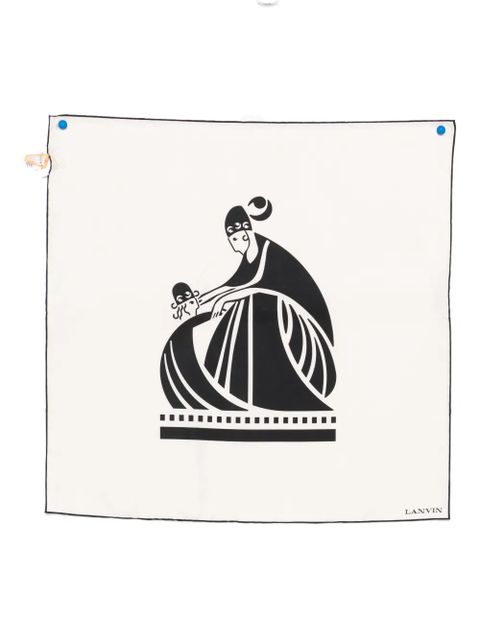 Lanvin logo silk scarf - Neutrals