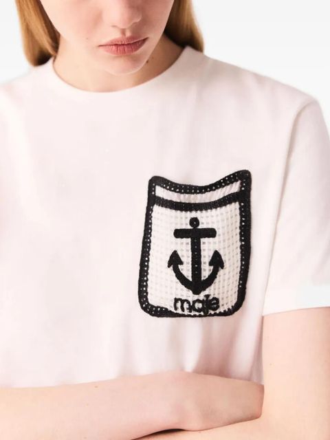Maje embroidered T-shirt - White