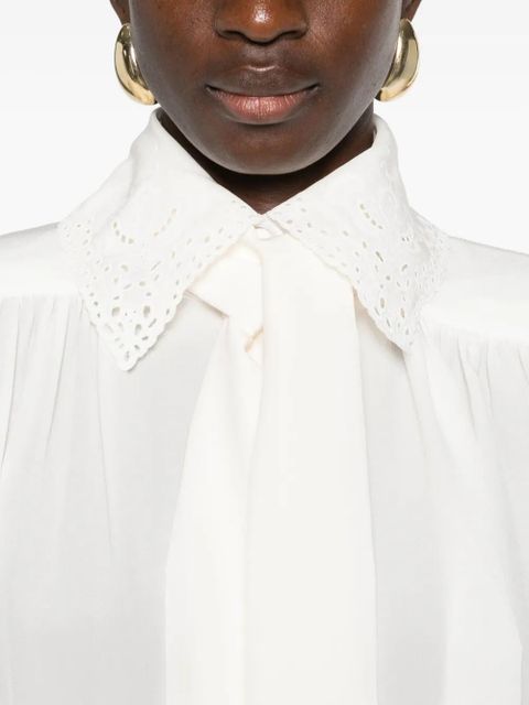 Chloé lace-collar shirt - Neutrals
