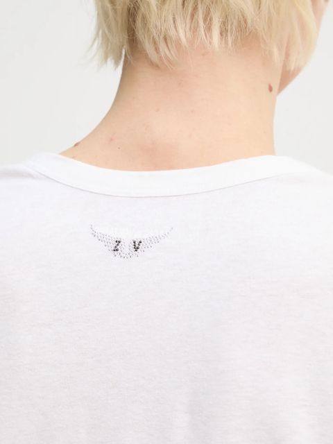 ZADIG&VOLTAIRE t-shirt z domieszką lnu damski kolor biały JWTS02726