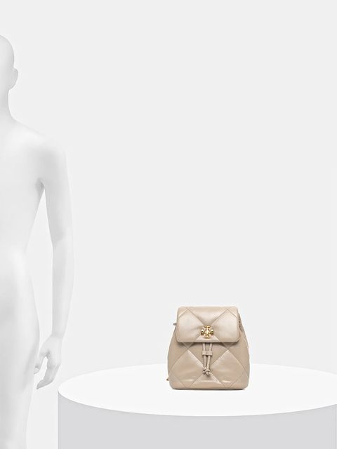 Tory Burch plecak skórzany Kira Diamond damski kolor beżowy mały gładki 170485-250