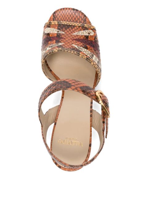 Valentino Garavani 90mm VLogo Signature platform sandals - Brown