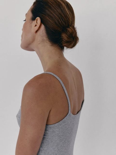 MUUV. sukienka JORDE kolor szary maxi dopasowana