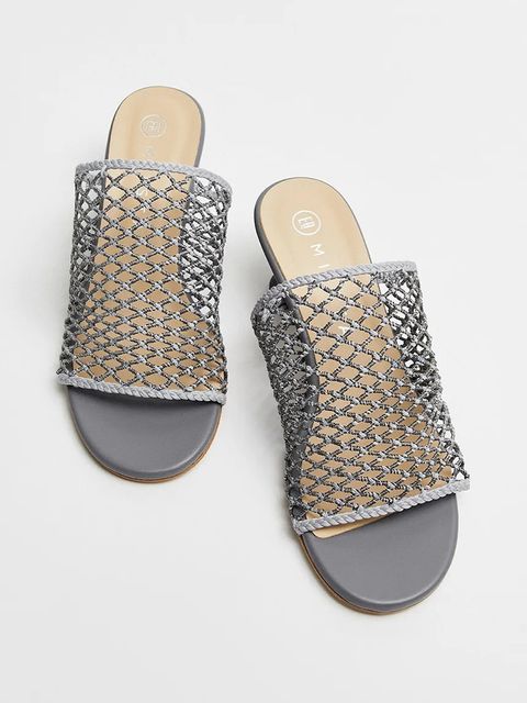 Miista klapki Marilia damskie kolor srebrny na słupku E8_3846