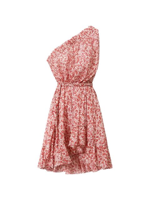 MARANT ÉTOILE Estella one-shoulder floral-print dress - Red - zdjęcie produktu nr 1