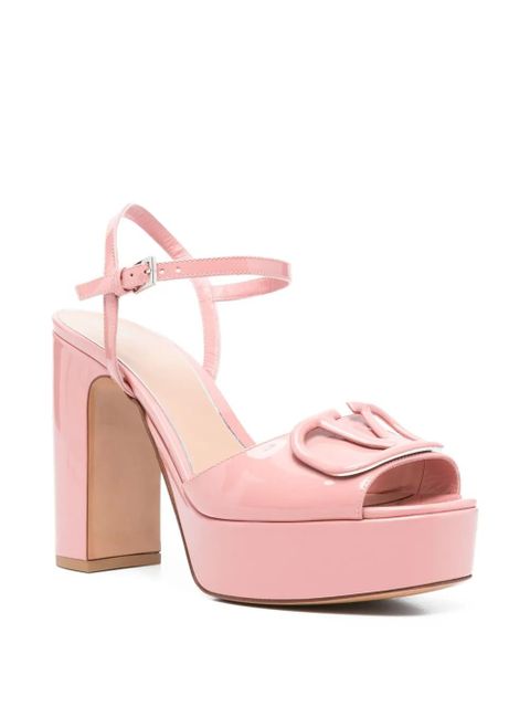 Valentino Garavani 115mm VLogo Signature leather sandals - Pink - zdjęcie produktu nr 2