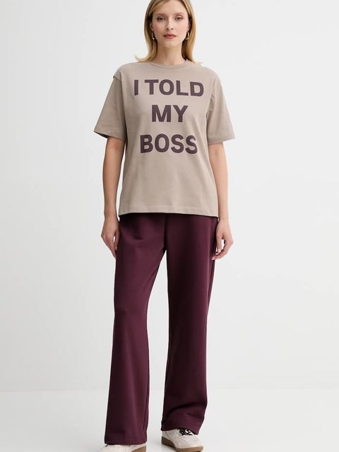 MAX&Co. t-shirt bawełniany damski kolor beżowy 2528976032200