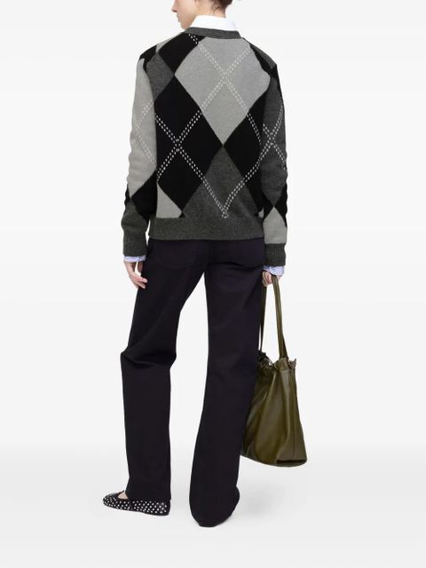 Marc Jacobs argyle flower cardigan - Grey