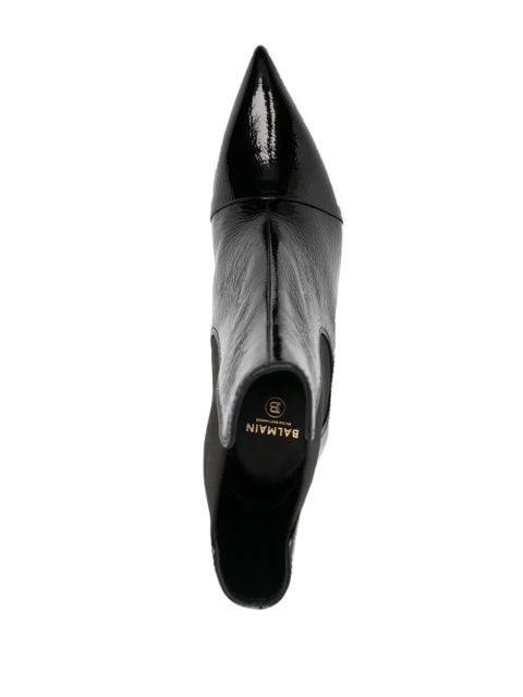 Balmain sculpted-heel patent-finish leather boots - Black - zdjęcie produktu nr 2